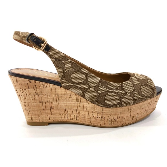 Coach Women's Size Platform Wedge Heels Sandals - Picture 3 of 7